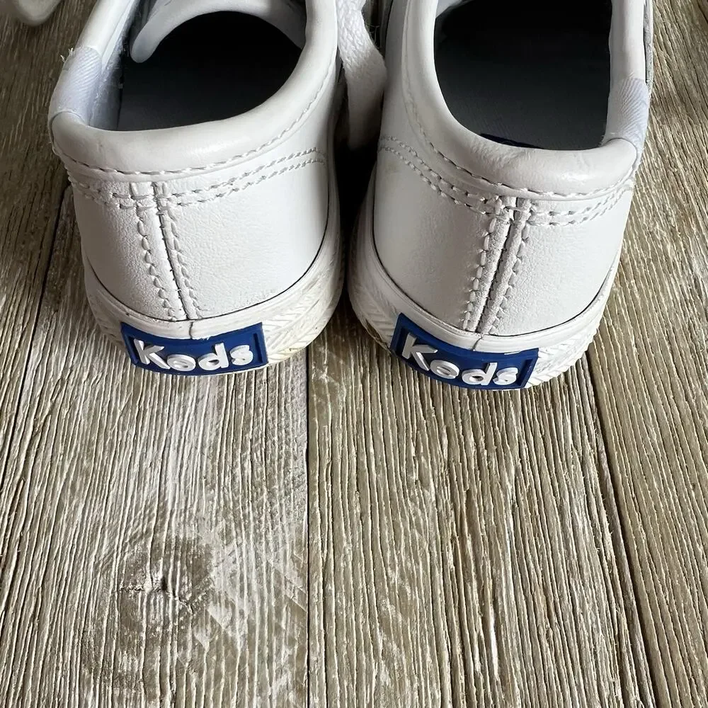 Keds Shoes Leather 4M White Cap Toe Lace Up Unisex EUC